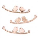 Zdjęcie - Zawieszka 2 ptaszki rose gold 43x10mm
